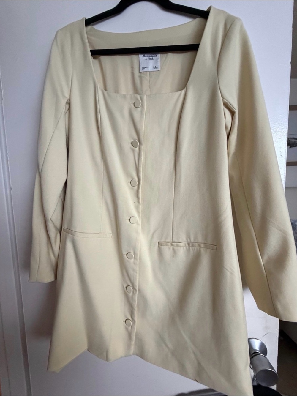 Women's Butter Yellow Button-Front Dress